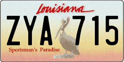 LA license plate ZYA715