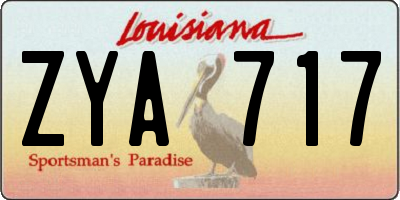 LA license plate ZYA717