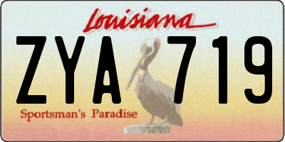 LA license plate ZYA719
