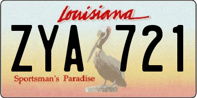 LA license plate ZYA721