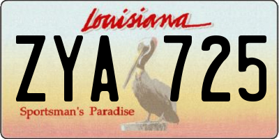 LA license plate ZYA725