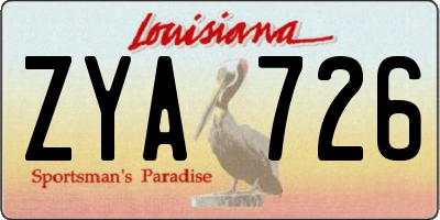 LA license plate ZYA726