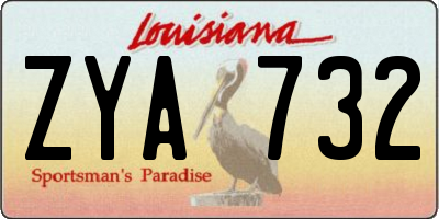 LA license plate ZYA732