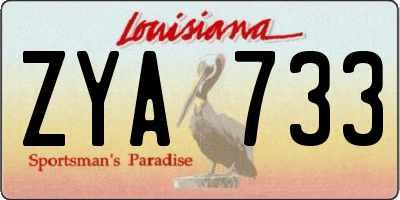 LA license plate ZYA733