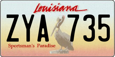 LA license plate ZYA735