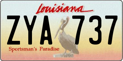 LA license plate ZYA737
