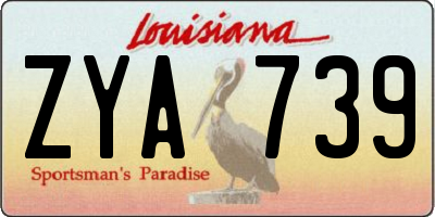 LA license plate ZYA739