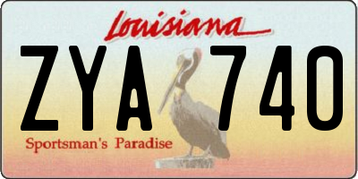 LA license plate ZYA740