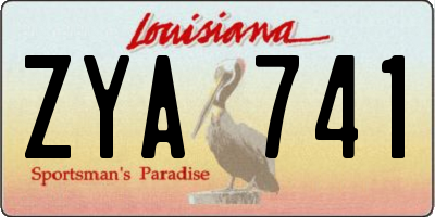 LA license plate ZYA741