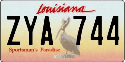 LA license plate ZYA744