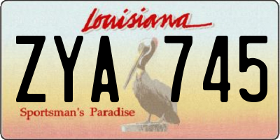 LA license plate ZYA745