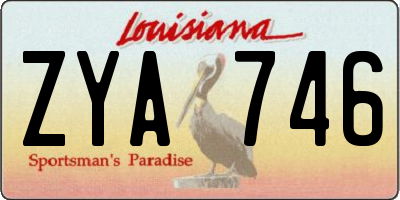 LA license plate ZYA746