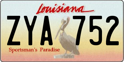 LA license plate ZYA752