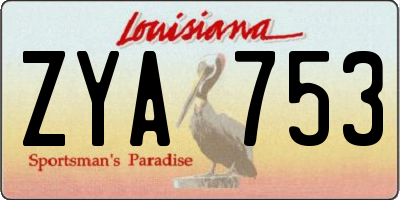 LA license plate ZYA753