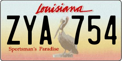 LA license plate ZYA754