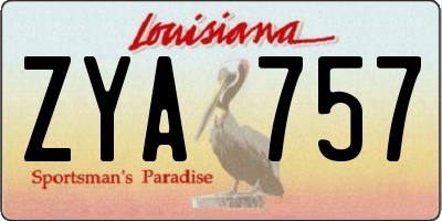LA license plate ZYA757