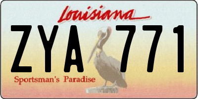 LA license plate ZYA771