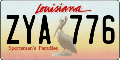 LA license plate ZYA776