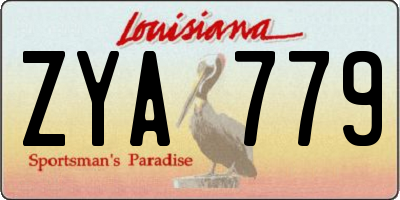 LA license plate ZYA779