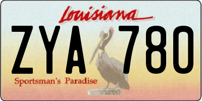 LA license plate ZYA780