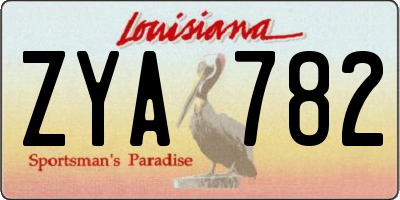 LA license plate ZYA782