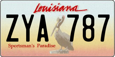 LA license plate ZYA787