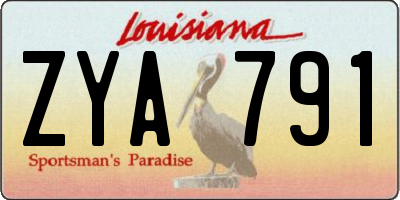 LA license plate ZYA791