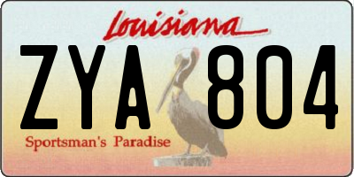 LA license plate ZYA804