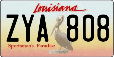 LA license plate ZYA808