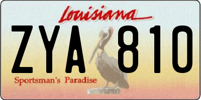 LA license plate ZYA810