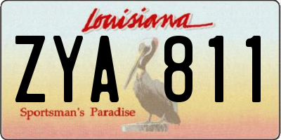 LA license plate ZYA811