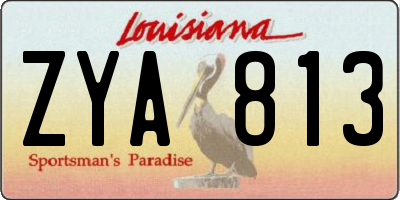 LA license plate ZYA813