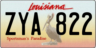 LA license plate ZYA822