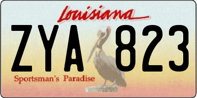 LA license plate ZYA823