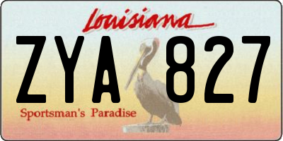 LA license plate ZYA827