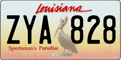 LA license plate ZYA828