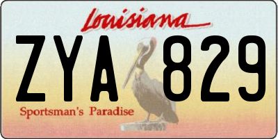 LA license plate ZYA829