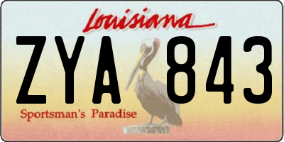 LA license plate ZYA843