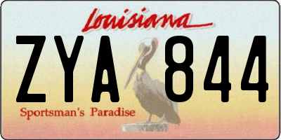LA license plate ZYA844