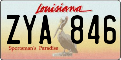 LA license plate ZYA846