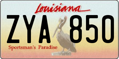 LA license plate ZYA850