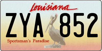 LA license plate ZYA852