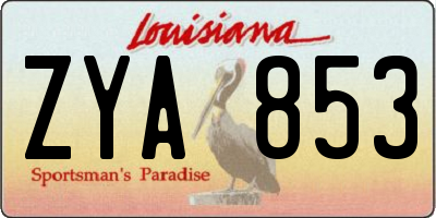 LA license plate ZYA853