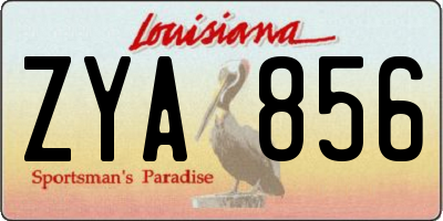 LA license plate ZYA856