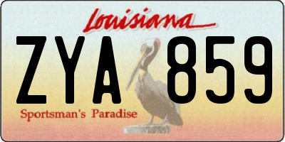 LA license plate ZYA859