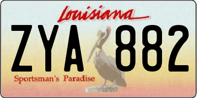 LA license plate ZYA882