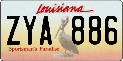 LA license plate ZYA886