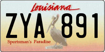 LA license plate ZYA891