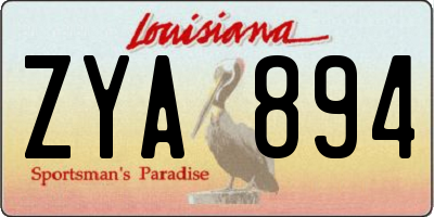 LA license plate ZYA894