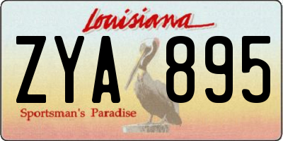 LA license plate ZYA895